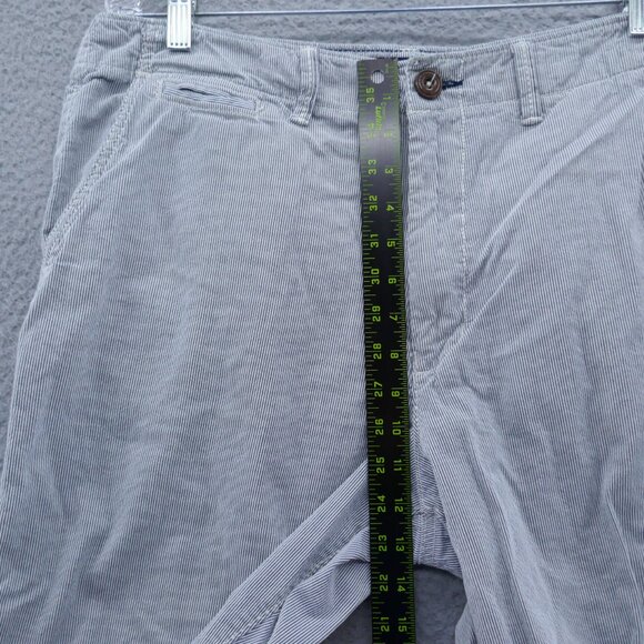 American Eagle Mens All Cotton Chino Shorts 34x9* Blue White Stripe Flat Front - Picture 11 of 16